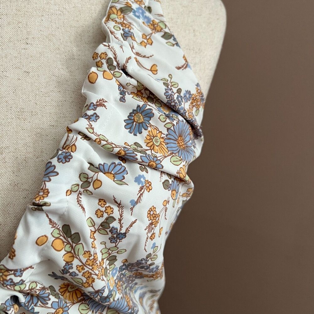 NWT Abercrombie & Fitch Floral Midi Dress Tie Front Sleeveless Cottagecore Sz S - Picture 5 of 12